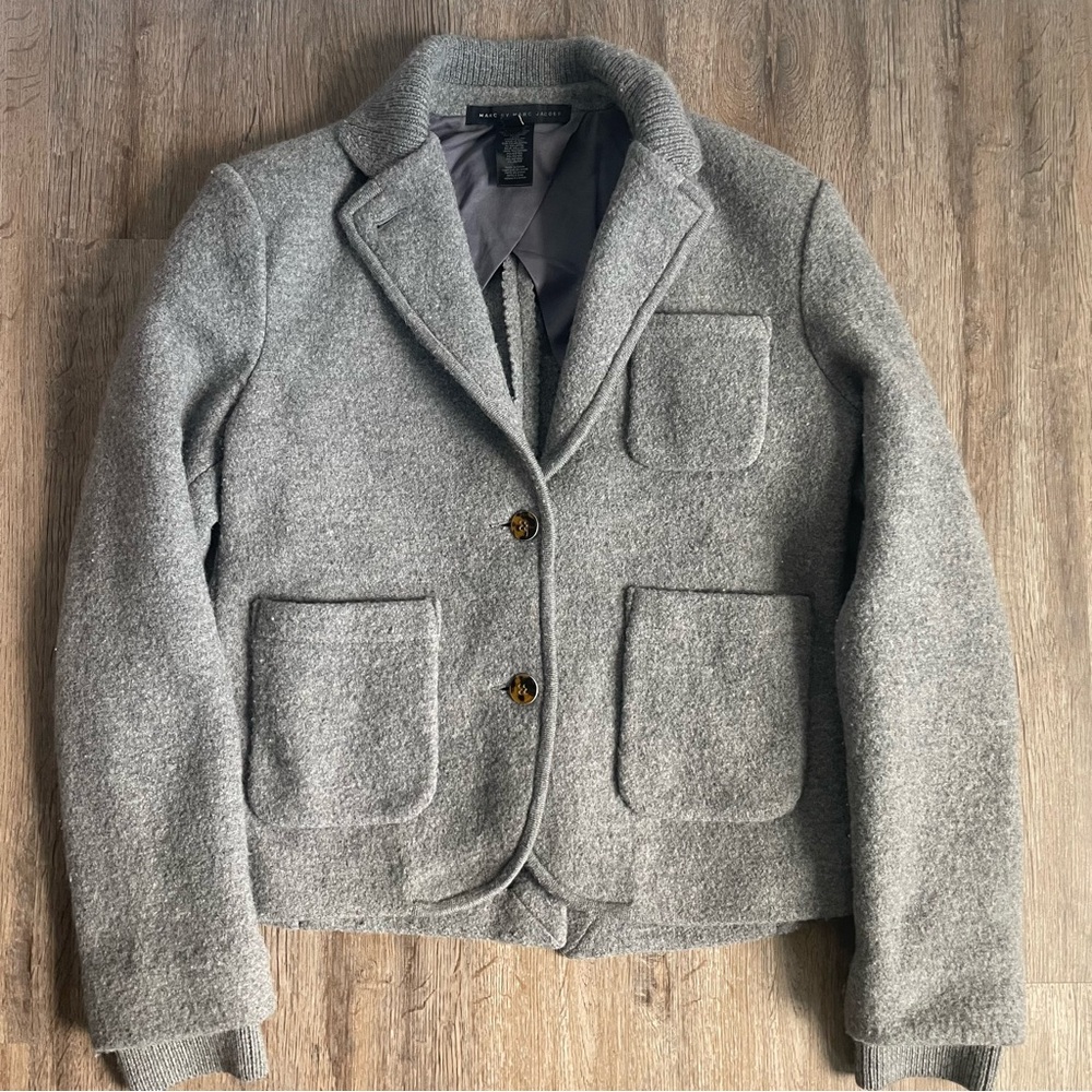 Marc By Marc Jacobs Gray Wool Jacket